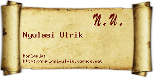 Nyulasi Ulrik névjegykártya